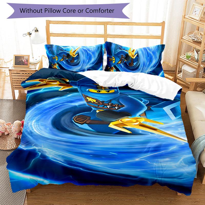 Ninja 3pcs Bedding Set Duvet Cover Closure Includes 1 Duvet Cover & 2 Pillowcases for All Seasons Bedroom Home Dorm Decor
