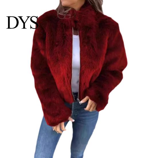 Long Sleeve Teddy Coat Winter Women Jacket Thick Faux Fur Heat Retention High Collar Solid Daily Wear Color Sleeves Luxury Style Home Party