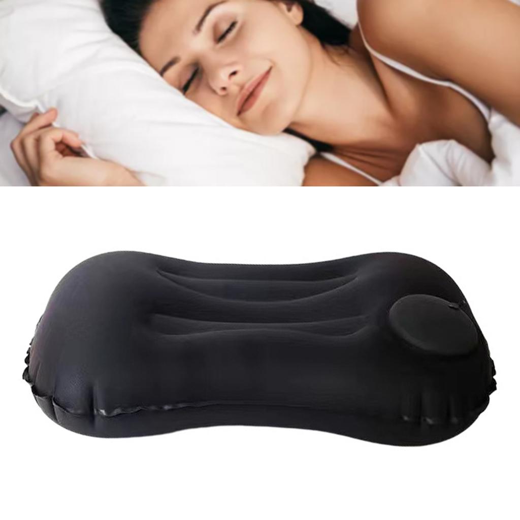 Inflatable Pillow Camping Travel Pillows Flocked Fabric Ultralight Press Automatic Inflation for