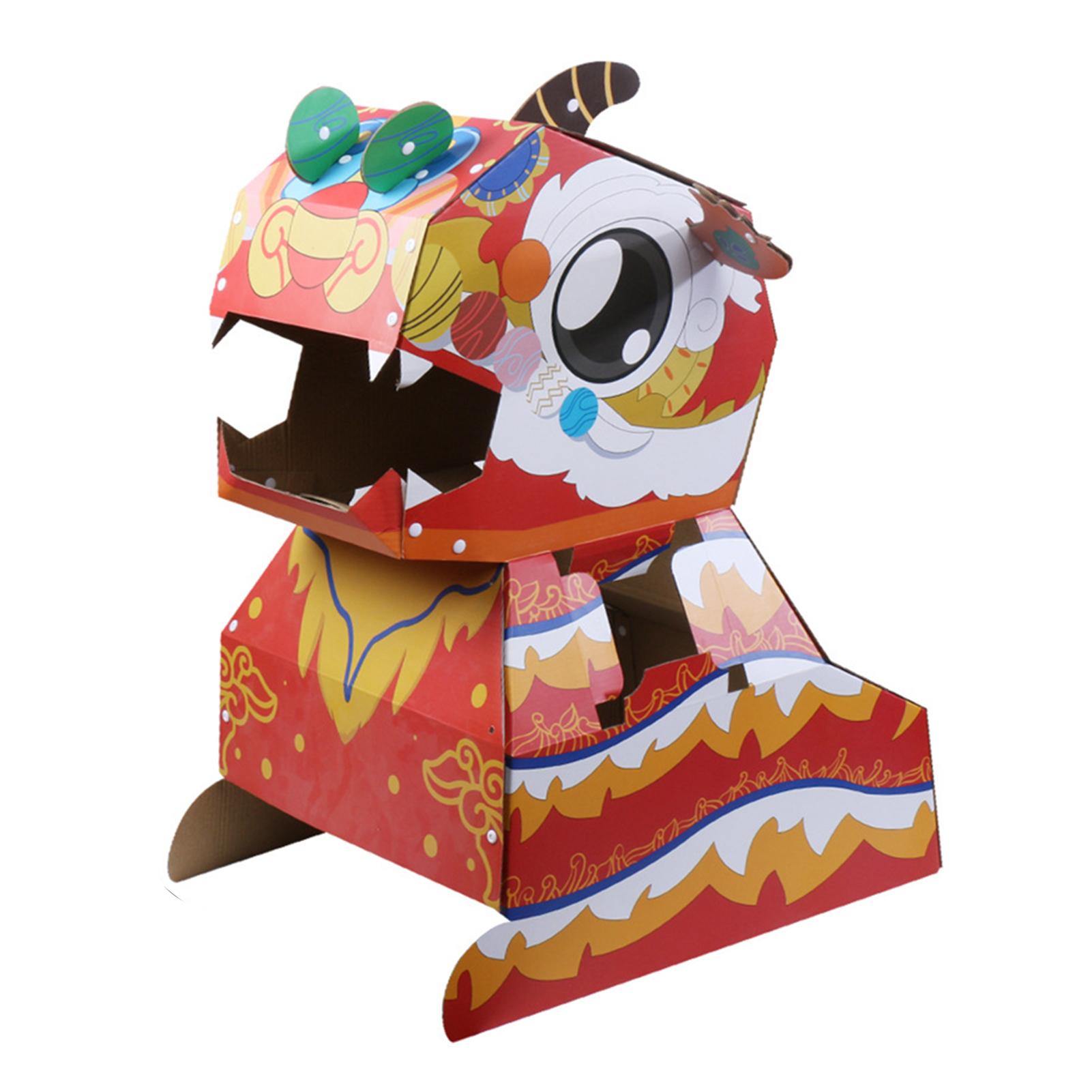 

DIY Self-Assembly Wearable Puzzle Animal Carton Handmade Cardboard Set тигровый