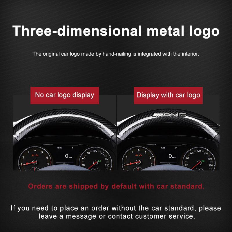 1Pcs Leather Carbon Fiber Car Steering Wheel Cover Emblem For Mercedes Benz AMG W212 W205 W246 W177 W176 W213 GLC GLE GLS ML Welcome Laser Projection