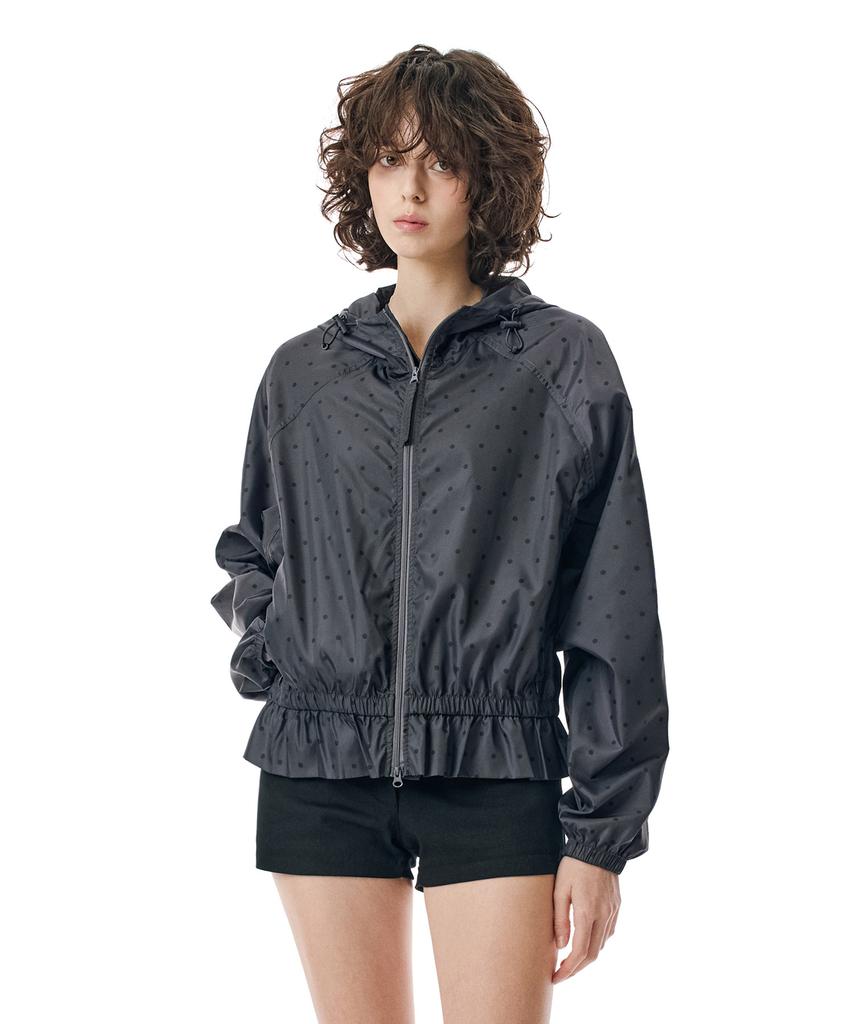 Secondmono Ruffle Dot Windbreaker [Dotdgray]_Sewjk002Dotdgray