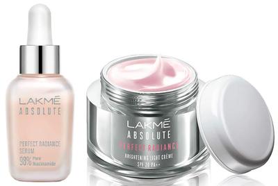 LAKMÉ Absolute Perfect Radiance Huidverhelderende Dagcrème, Licht, 50G En Absolute Perfect Radiance Huidserum, Verhelderend & Stralend, 30Ml