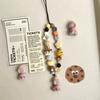 Pvc Dog Phone Lanyard With Beaded Chain For Cute Mobile Accessories