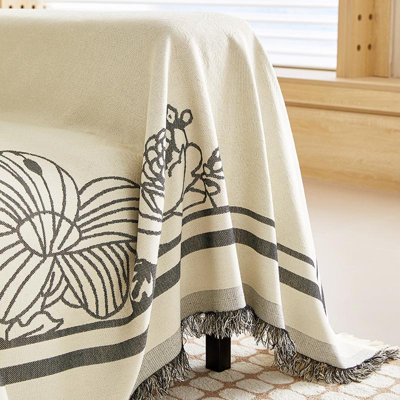 Nordic Four Seasons Universal Sofa Towel Non-Slip Simple Dustproof Sofa Cover Towel Flower Sofa Cover Integrated Towel