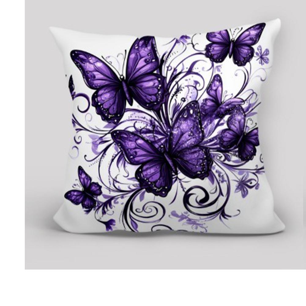 

Purple Butterfly Fantasy PillowcasesLiving room sofa cushion cover, soft and comfortable, bedroom room decoration 16x16in 40x40cm