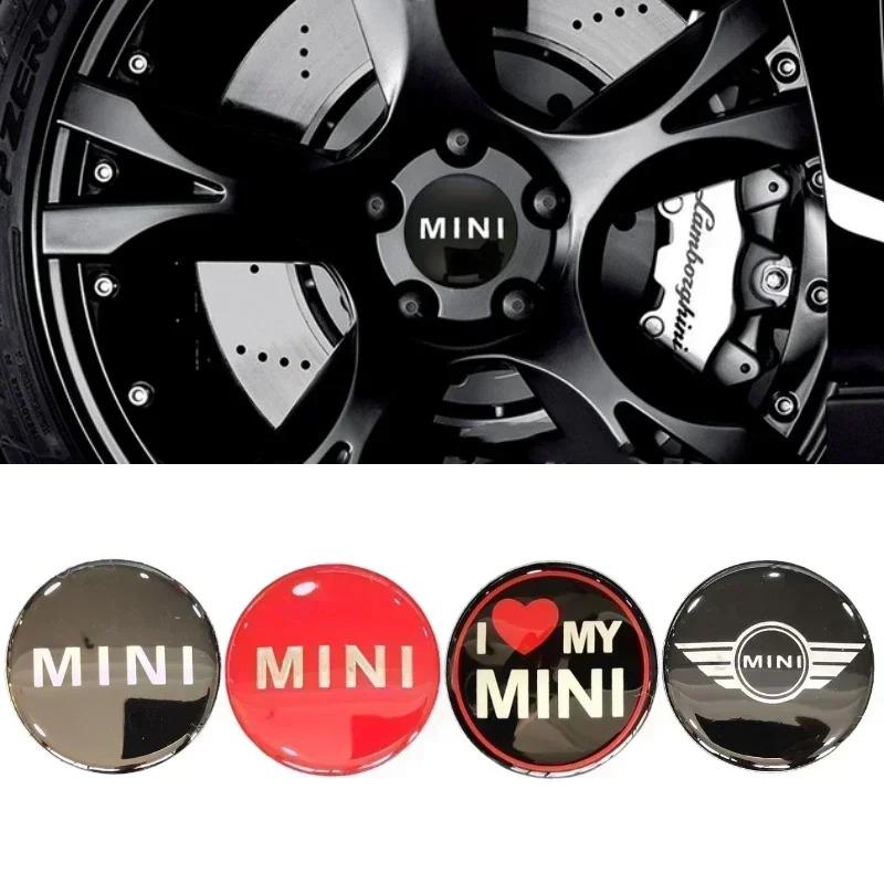 4pcs 52MM Car Wheel Center Hub Stickers Logo for Mini Cooper JCW R50 R52 R53 R56 R57 R58 R60 MINI CLUBMAN COUNTRYMAN Accessories