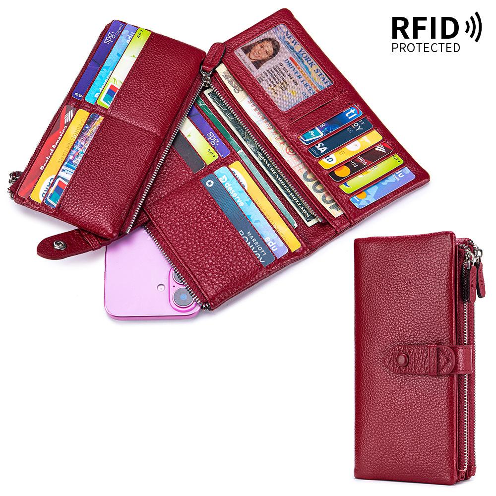 Long Clutch Bag, Soft Leather, Multi-function Wallet, Large-capacity Mobile Phone Bag, Multi-card Position, Removable Card Bag.