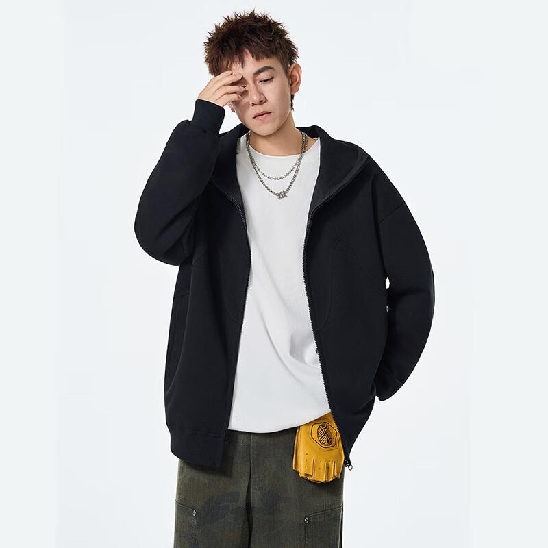 TOM ADAM American Deconstructed Patchwork Heavyweight Hooded Zip-Up Sweatshirt