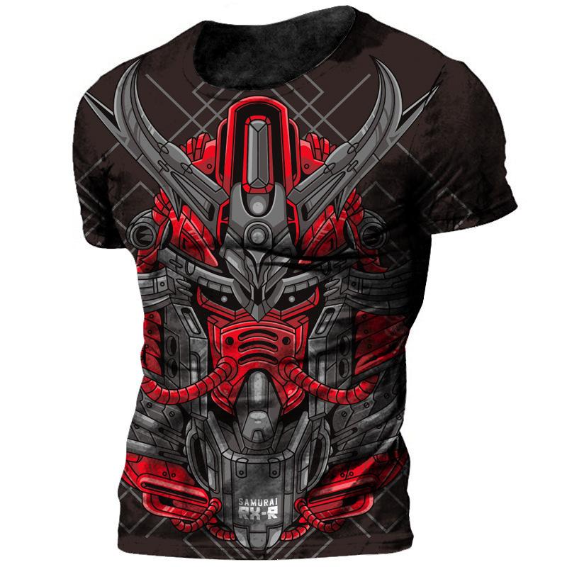 Ethnic Style Design 3D Digital Printing Men's Fashionable Round Neck Short Sleeved T-shirt