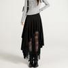 Wildleder-Spitzenrock Damen Hohe Taille Vintage Locker Lang