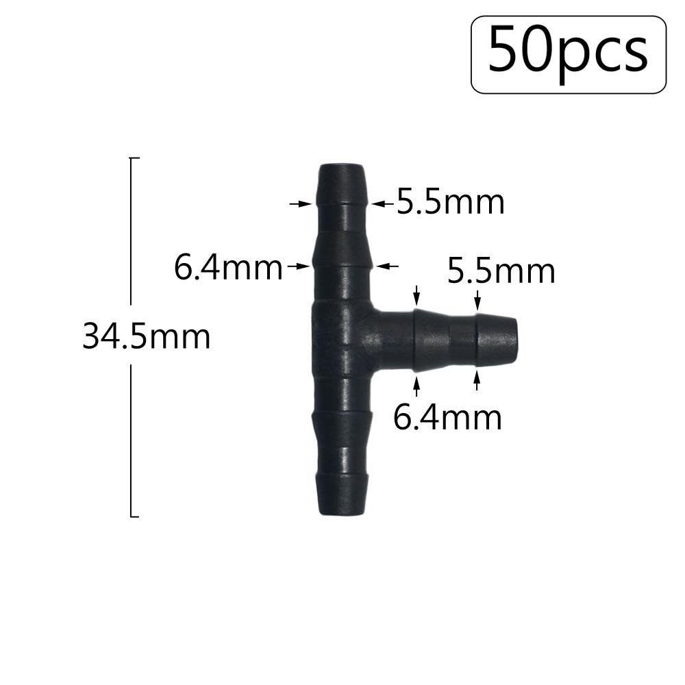 50pcs 3/5 4/7mm Garden Hose Barbed Connectors Tee Elbow Cross End Plug Fitting Coupling Drip Irrigation System Watering