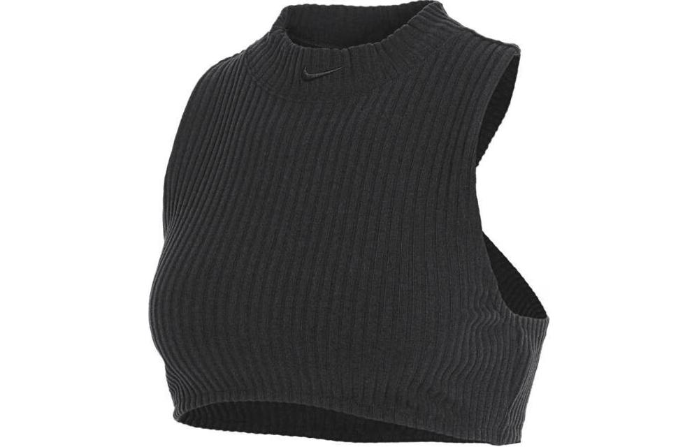 Nike Mock neck Ribbed Crop Top FN3678-010 XL