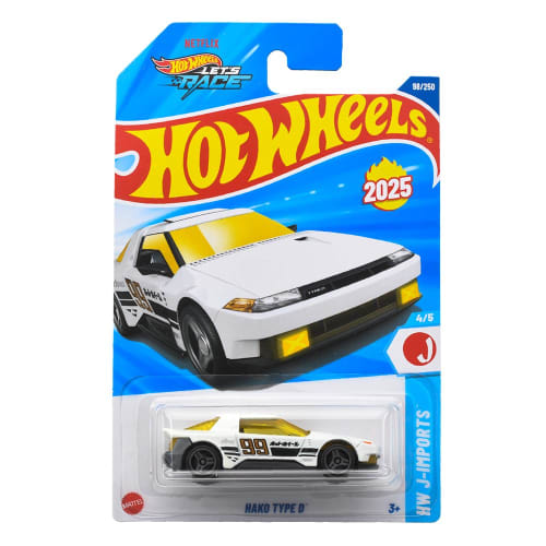 Hot Wheels Basic Car Box Type D Vehicle Toy Mini Car for Ages 3 and Up, White, JFN56