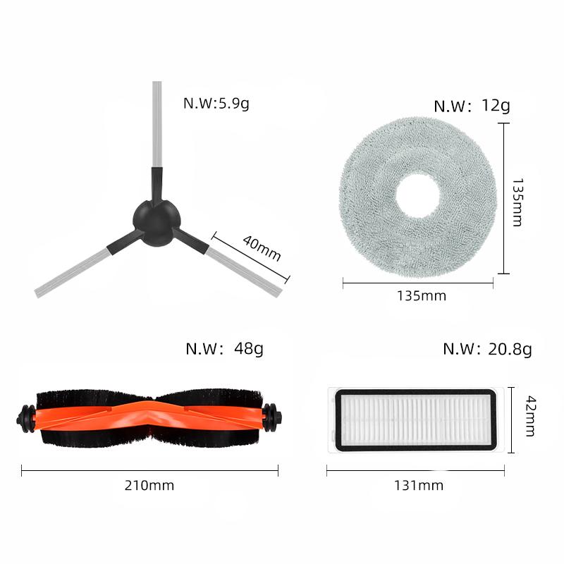 Fit For Xiaomi Mijia M30 D102 / Xiaomi X20 Max D109GL / Xiaomi X20 Pro D102GL Parts Main Side Brush Filter Mop Cloth Dust Bag