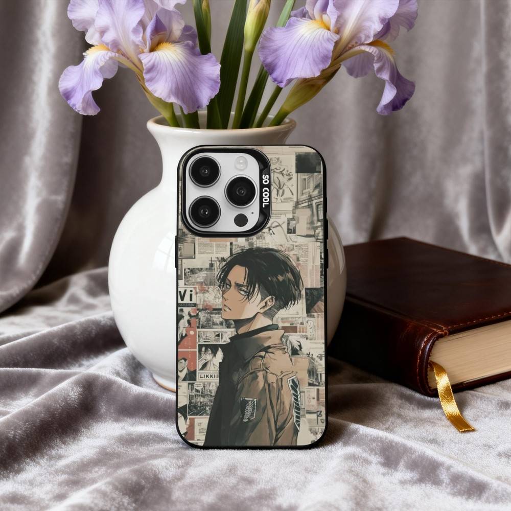 

L-Levi A-Ackerman A-Attack O-On T-Titans Phone Case For iPhone17,16,15,14,13,12,11 Plus,Pro Max Candy Silver Plated Inside Cover iPhone17air