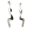 Altesse [K9441] - Silver Earrings 'Scarlett' Black White