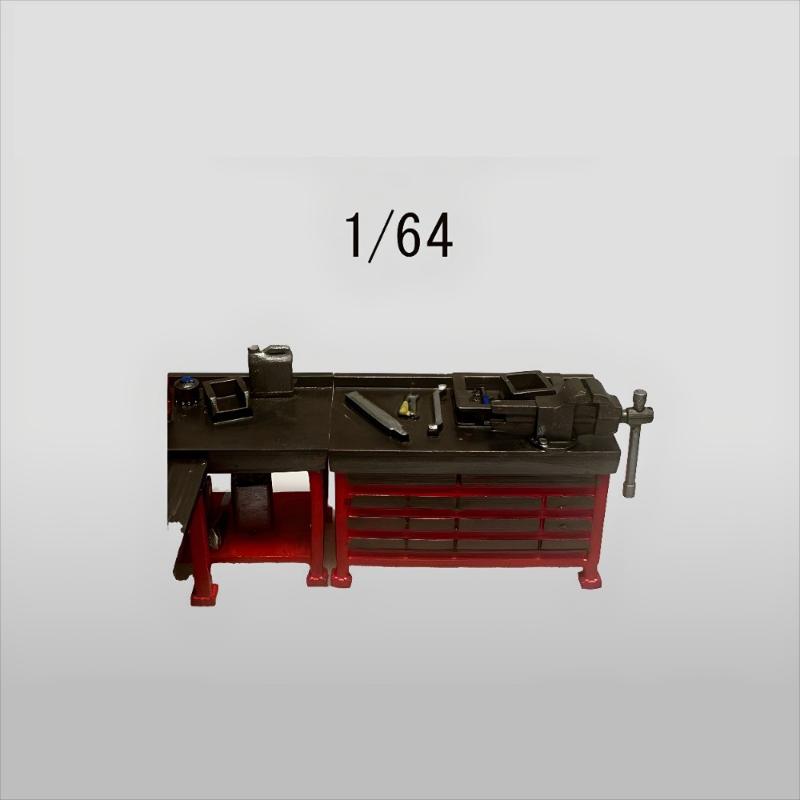 1/64 Model stołu warsztatowego do majsterkowania, scena garażowa, warsztat, rekwizyt do ekspozycji, scena stołu piaskowego, ozdoby, kolekcja, prezenty