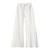White Wide-leg Big Flared Jeans for Women In Spring and Autumn New High-waist Loose Elastic Slimming Floor Flared Trousers