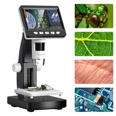 1000X Digital Microscope Digital Magnifier 2MP 1080P 4.3inch Screen Biological Microscope W/ 8 LED Light for Electronics Repair