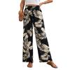 Women's Printed Wide Leg Pants With Pockets High Waist Drawstring Loose Casual Pants