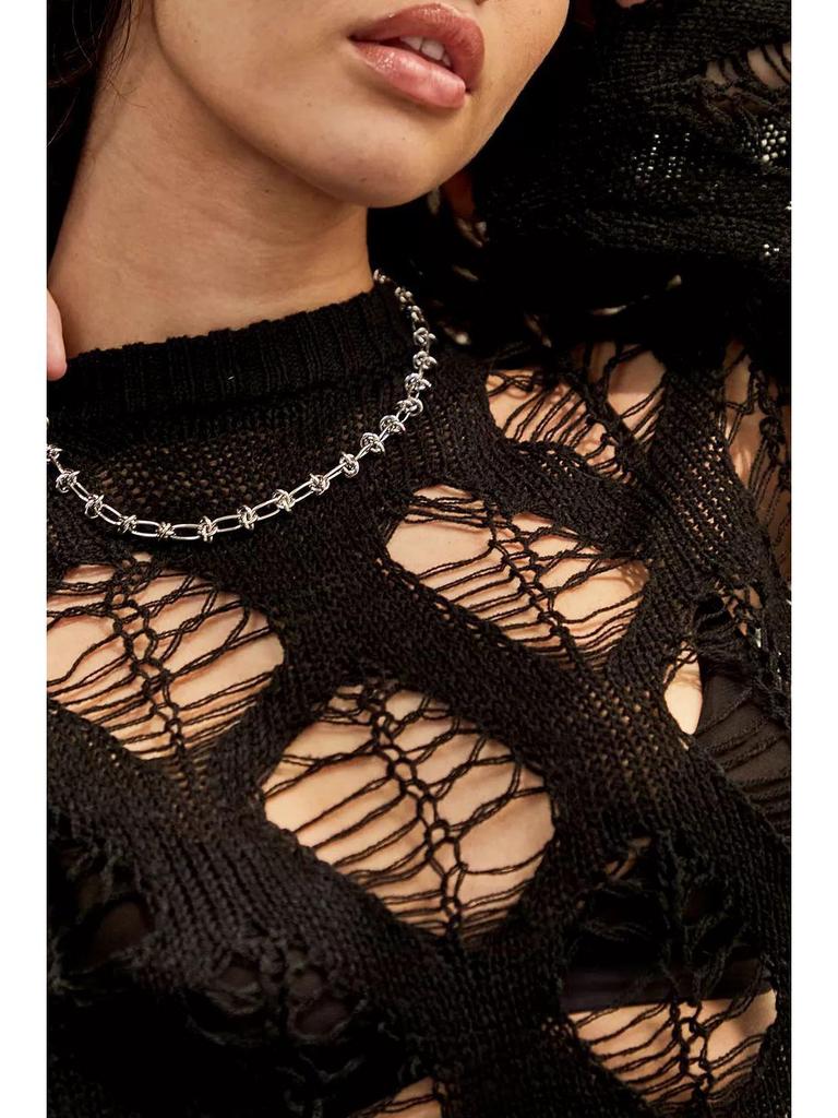 Spring/Summer 2023 Women's Knitted Crop Top with Hollow Design