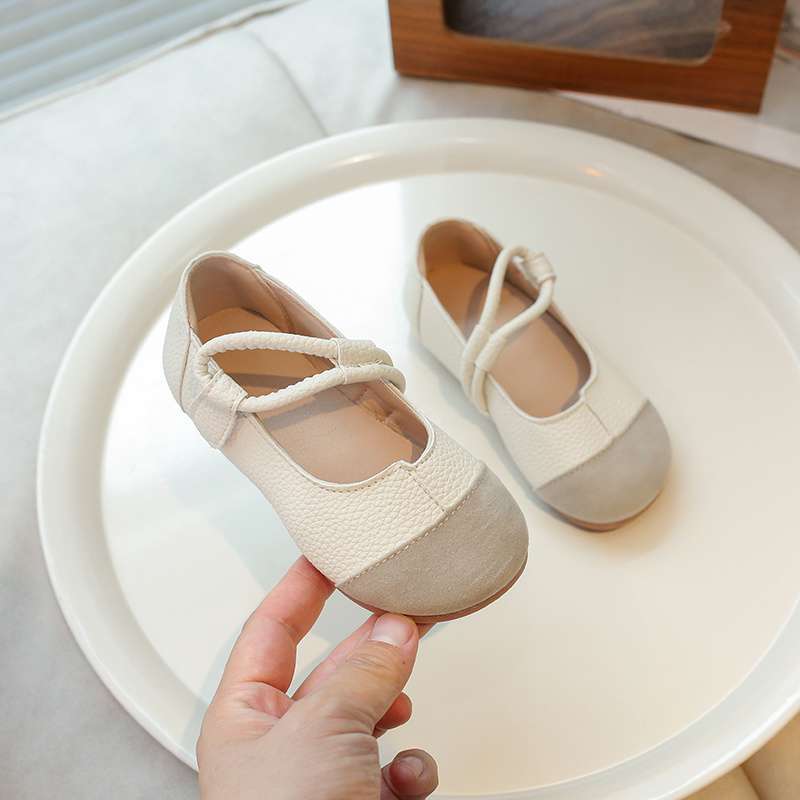Girls' leather shoes 2025 spring and autumn new children's shoes little girl princess shoes soft-soled Doudou shoes baby single shoes trend