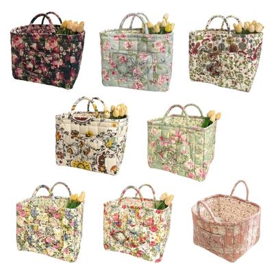 Portable Fabric Storage Basket with Sturdy Handles Foldable Laundry Organizers Fabric Storage Basket for Household Use