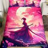 Japanese Samurai Bedding Set Full Size Cherry Blossoms Comforter Cover Red Sun Hokusai Duvet Cover Fuji Mountain Quilt Cover