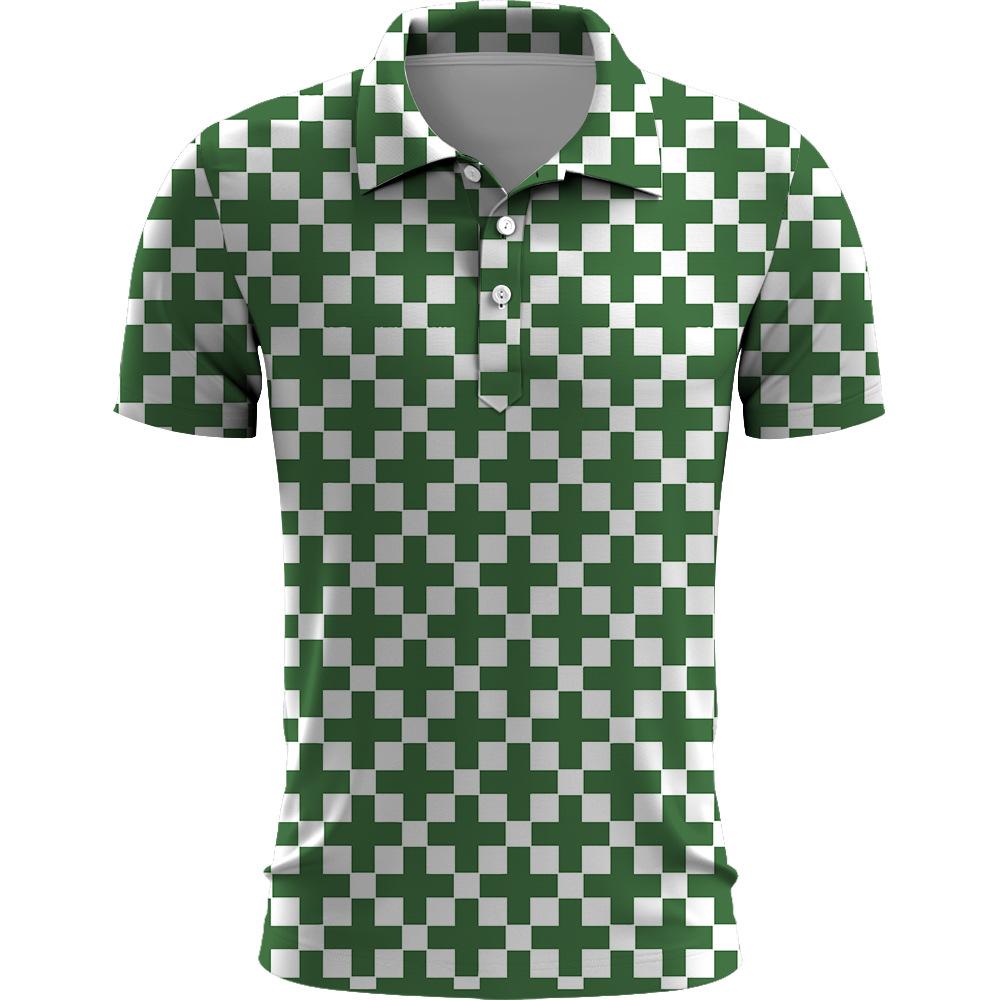 Stylové kostkované polo tričko s krátkým rukávem, univerzální ležérní top pro každodenní nošení.