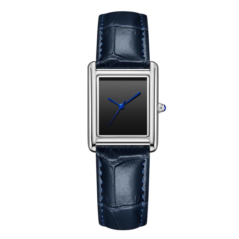 Leather Strap Square Quartz Couple Watches: Waterproof, Simple, Fashionable Design for Men and Women