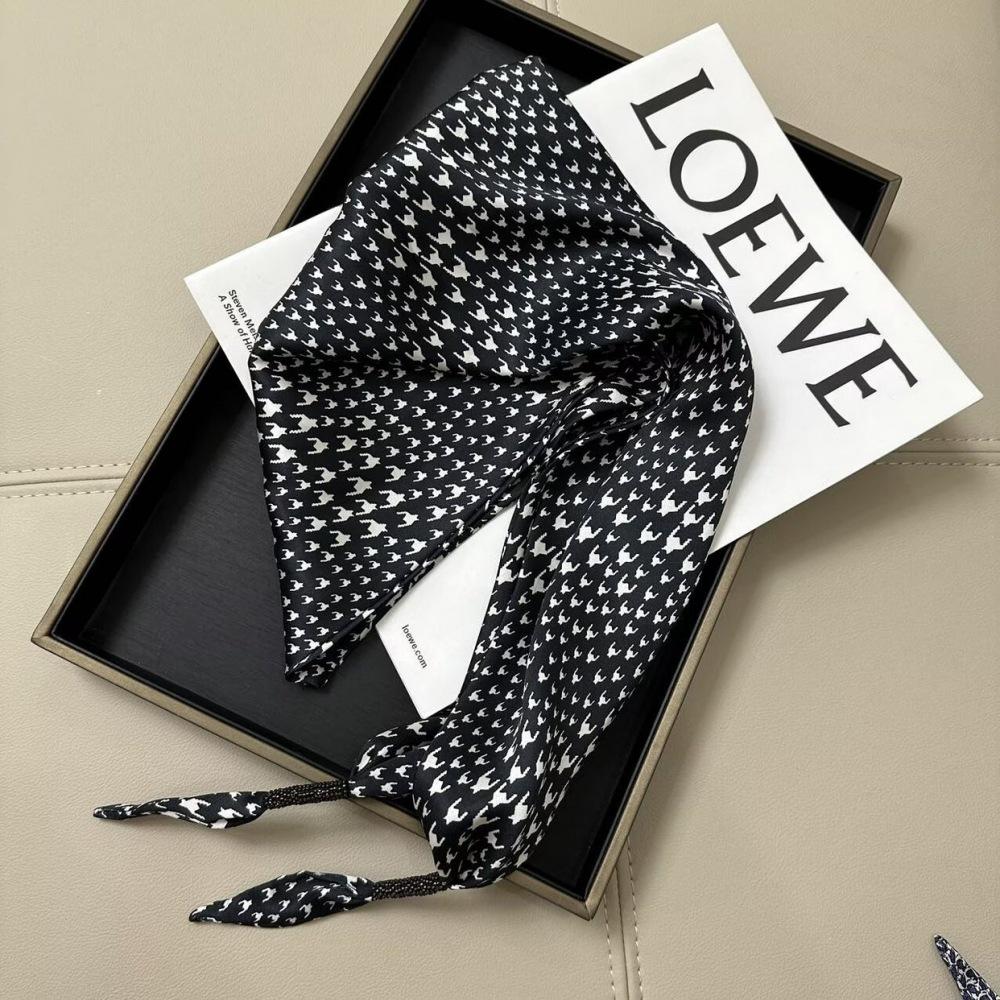 Elegant Black Striped Silk Tie Waist Triangle Scarf Belt - 2025 Collection