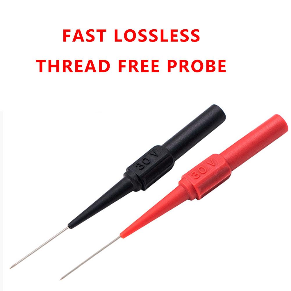 1 Pair Digital Multimeter Probe Soft-Nylon-Wireless Needle-Tip Universal Test Leads Diagnostic Puncture Extension Needle