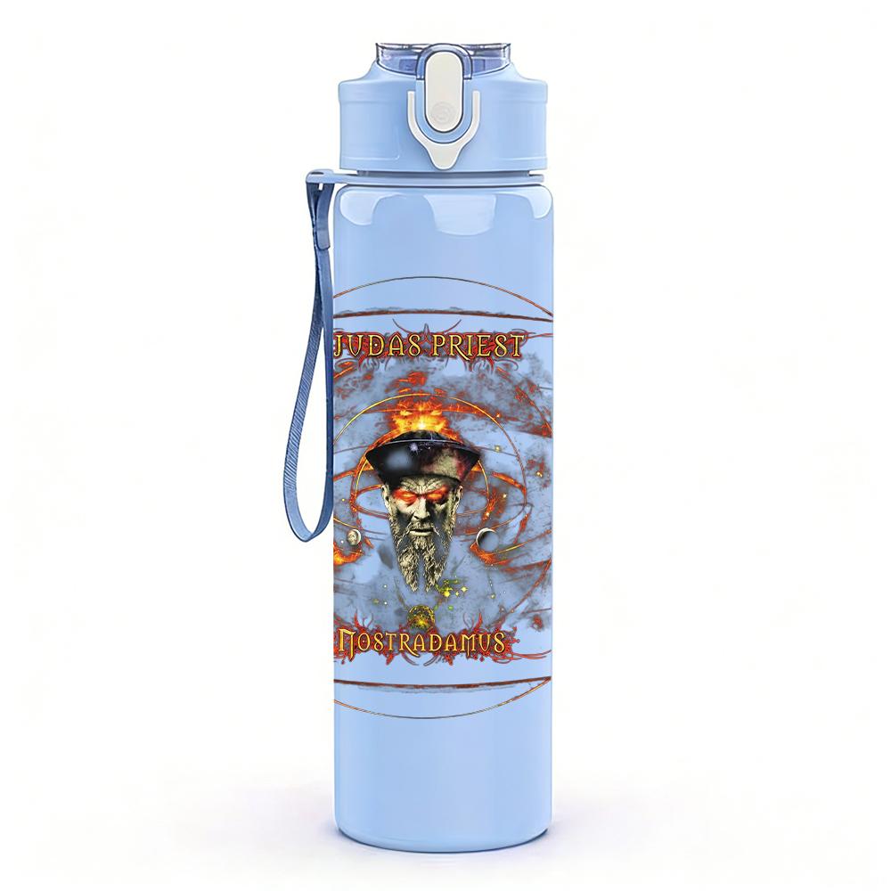 1PC Western Cowboy Circular Ornate Retro Print 750ml Portable Sports Water Bottle Leakproof Gym Outdoor Travel Drink Cup