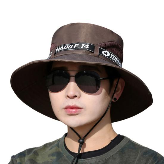 Men Outdoor Hat Letter Print Anti-UV Soft Casual Fishing Fisherman for Adult