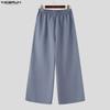 INCERUN Men's Elastic Waist Casual Loose Streetwear Trousers Hip Hop Wide Leg Pants