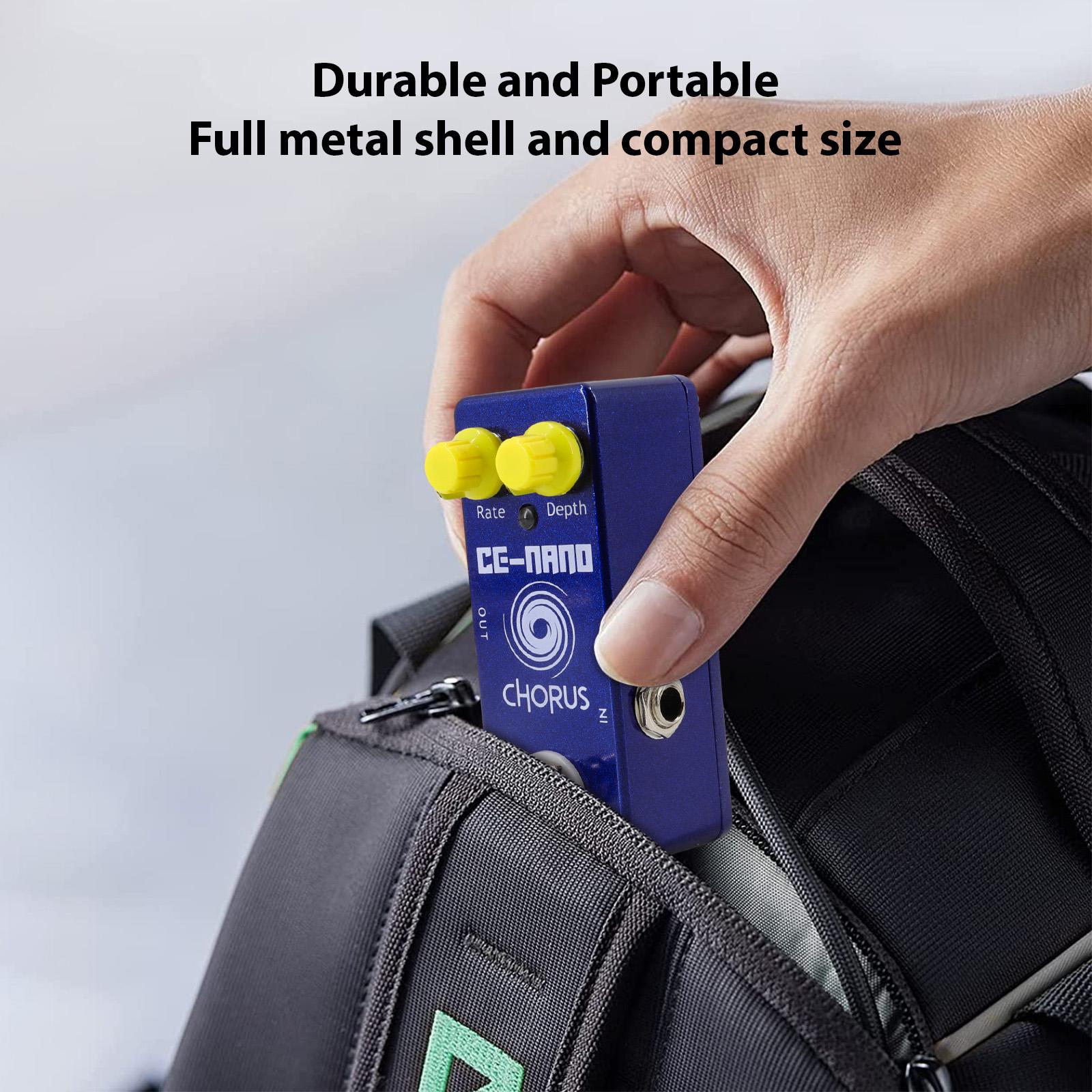 

Guitar Chorus Pedal Electric Guitar Effects Pedal True Bypass Zinc Alloy Shell DC 9V 6.35mm Input Output Interface Rate синий