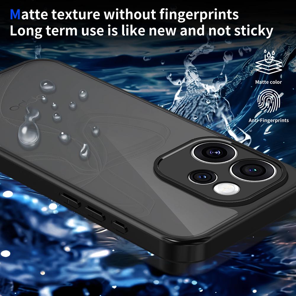 KEYSION Matte Translucent Black Phone Case for OPPO Reno15 Pro Max 5G Silicone+PC Clear Shockproof Cover for OPPO Reno15 F 5G