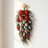 Plastic Norfolk Pine Garland Red Bow Holiday Wreath Set Luxury Set Christmas Decor Set  Winter