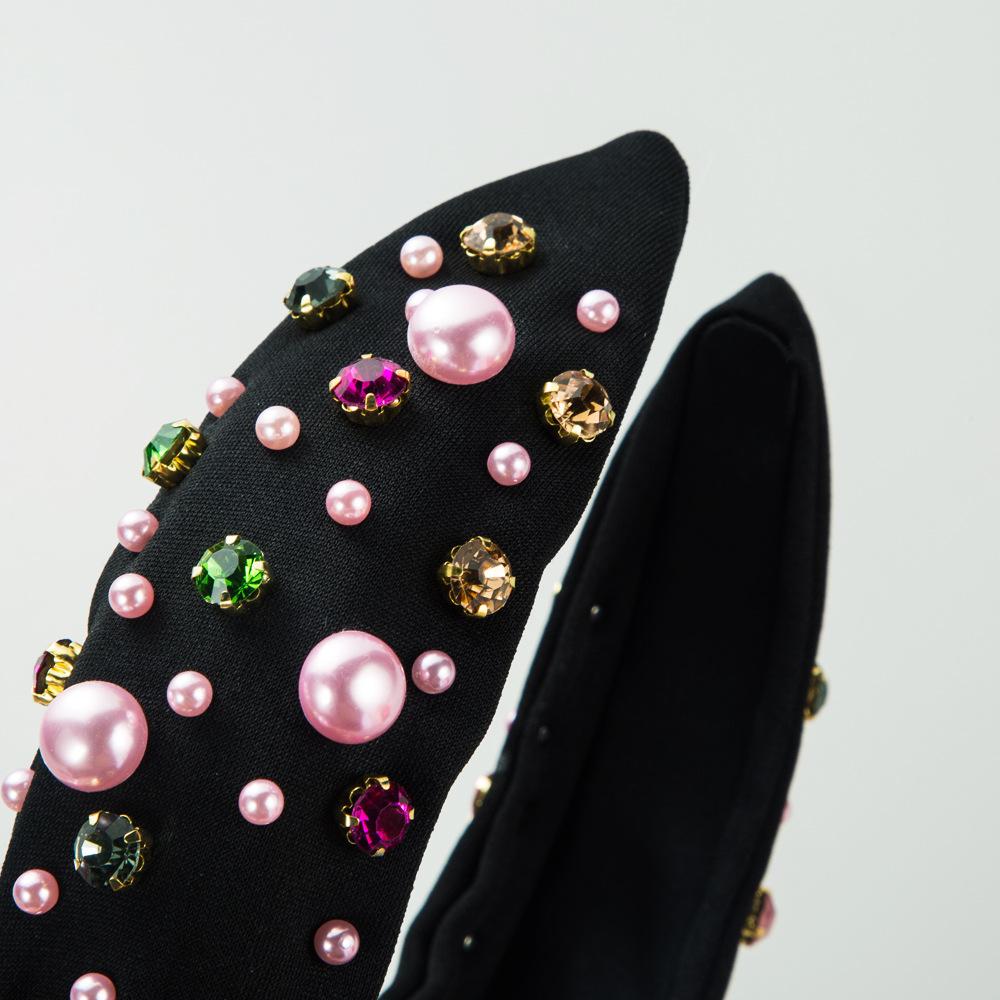 Neues Valentinstags-Stirnband Knoten Perlenstirnband Damen Modetrend Große und Kleine Perlen Haarband Haarschmuck