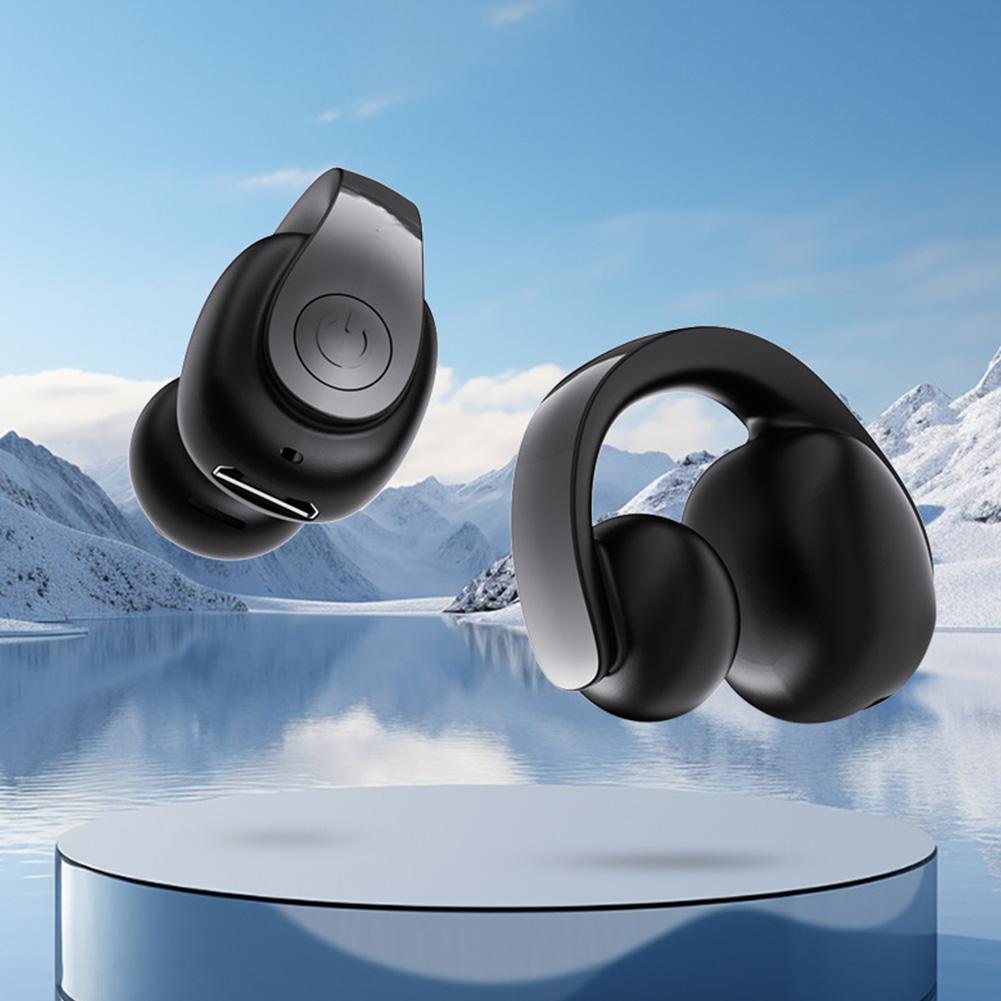 Wireless Ear Clip On Earphone Bluetooth-Compatible 5.4 Noise Canceling Sports Earphones Waterproof Clip On Headphone for Running