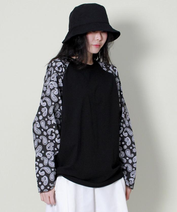 Deumakeu Paisley Loose Fit Long Sleeve T-Shirt Black
