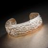 Bohemian Ethnic Style Retro Silver Wide Bracelet For Women Carved Flower Opening Fashionable Bracelet Boho Vintage Jewelry