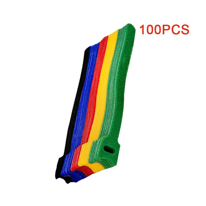 50pcs /100pcs Releasable Cable Ties Colored Plastics Reusable Cable ties Nylon Loop Wrap Zip Bundle Ties T-type Cable Tie Wire
