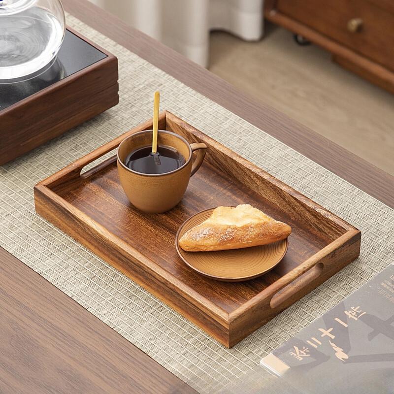 Ruhan Walnut Wood Tea Serving Tray with Handle