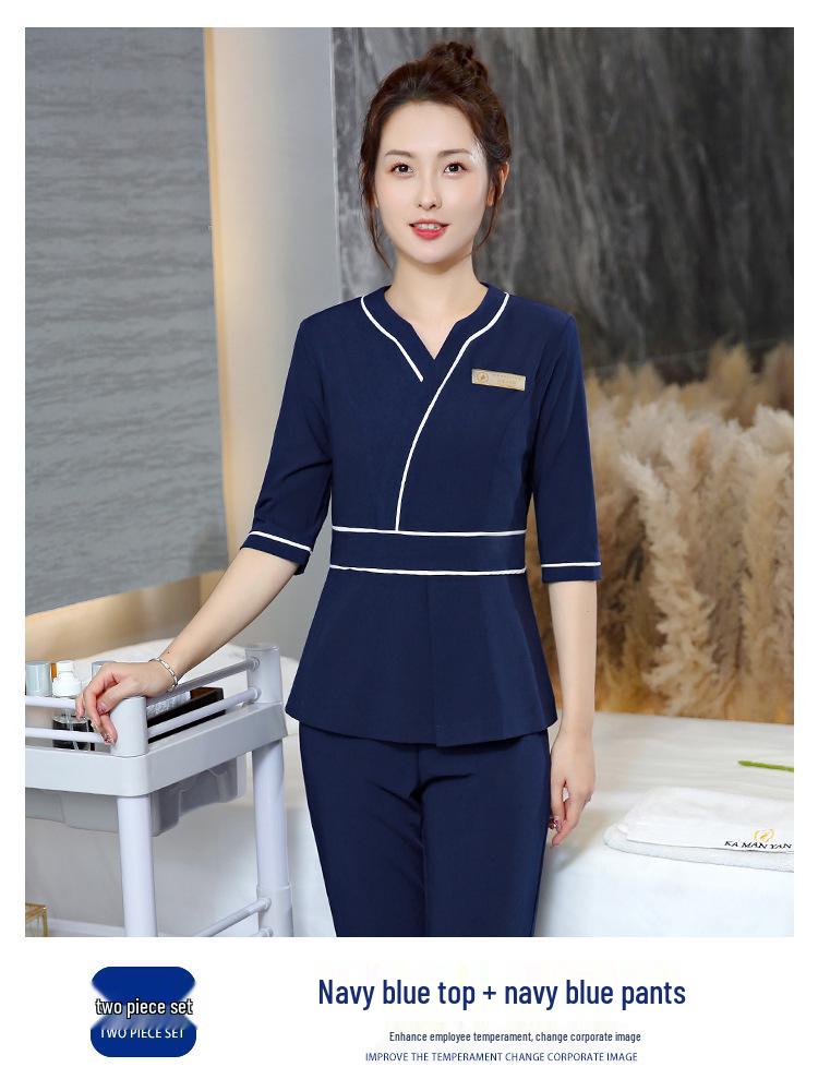 

Женский летний комплект униформы для салона красоты - наряд техника по уходу за ногами с рукавом 7/8 Large