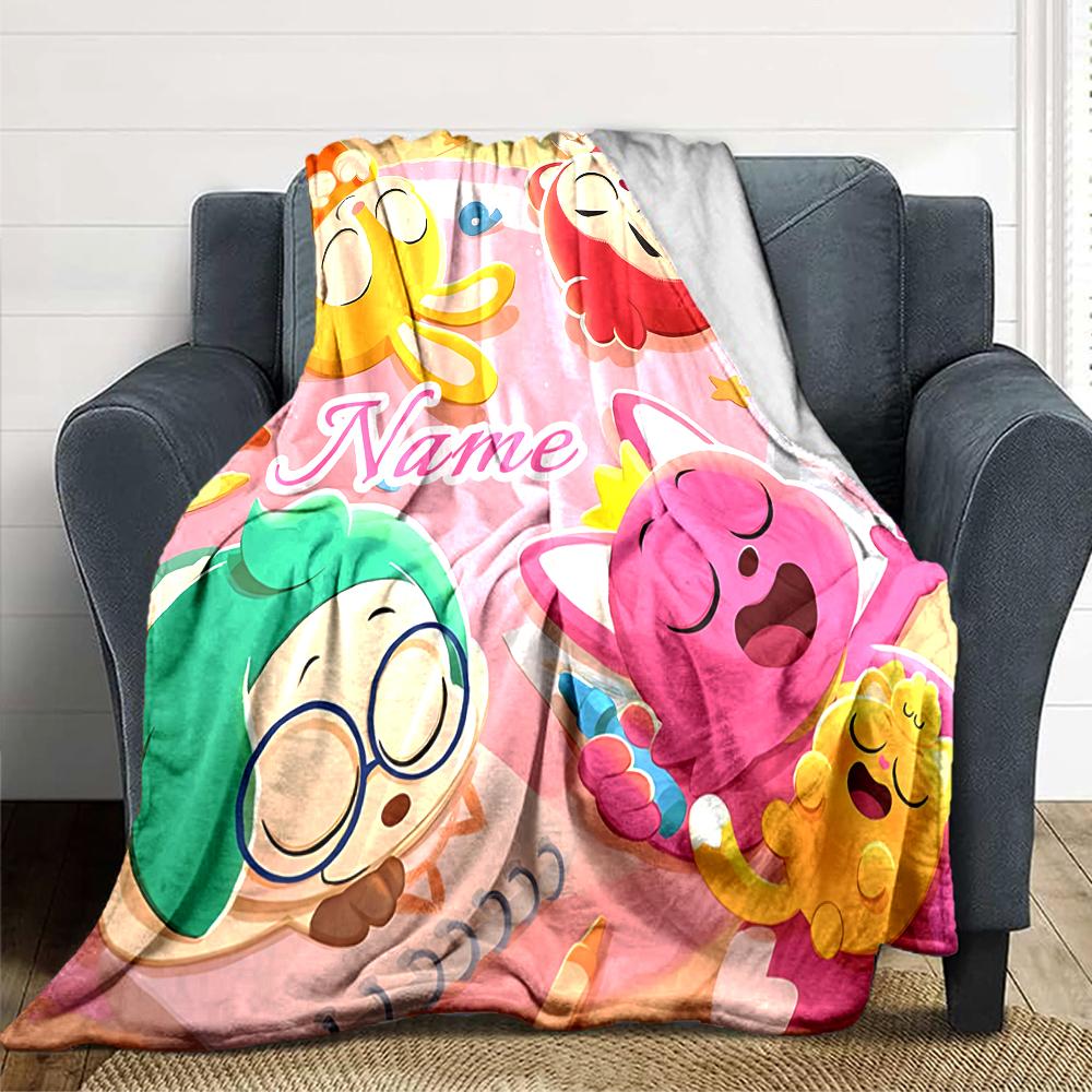 Custom Name Dreamy Friends Adventure blanket for Couch & Bed, Plush Cozy Fuzzy Blanket Super Soft & Warm Blankets for Fall and Winter. 0908125