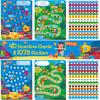 40 Pack Incentive Chart, 2 Adorable Designs with 1078 Stickers, Classroom Family Reward Chart System for Kids Homework Assignments, Attendance, Good