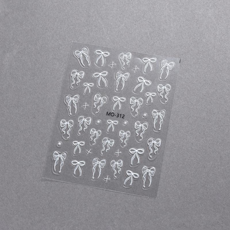 3D Ballet Bow & Ribbon Nail Stickers - DIY Nail Decals & Embossed Ornaments