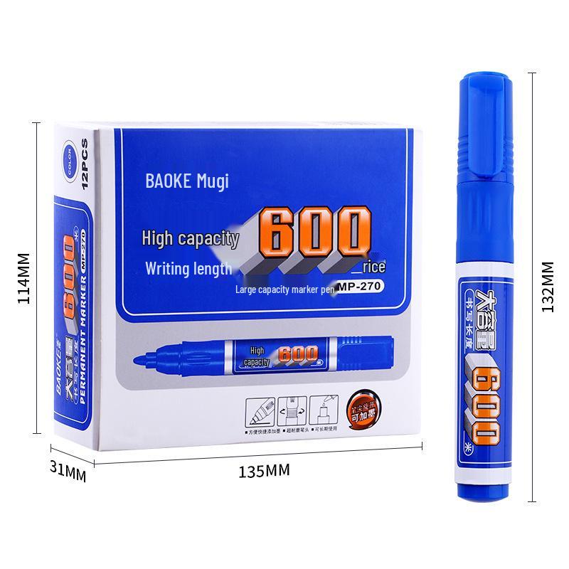Boc270 Refillable Black Oil-Based Broad Tip Marker for Logistics